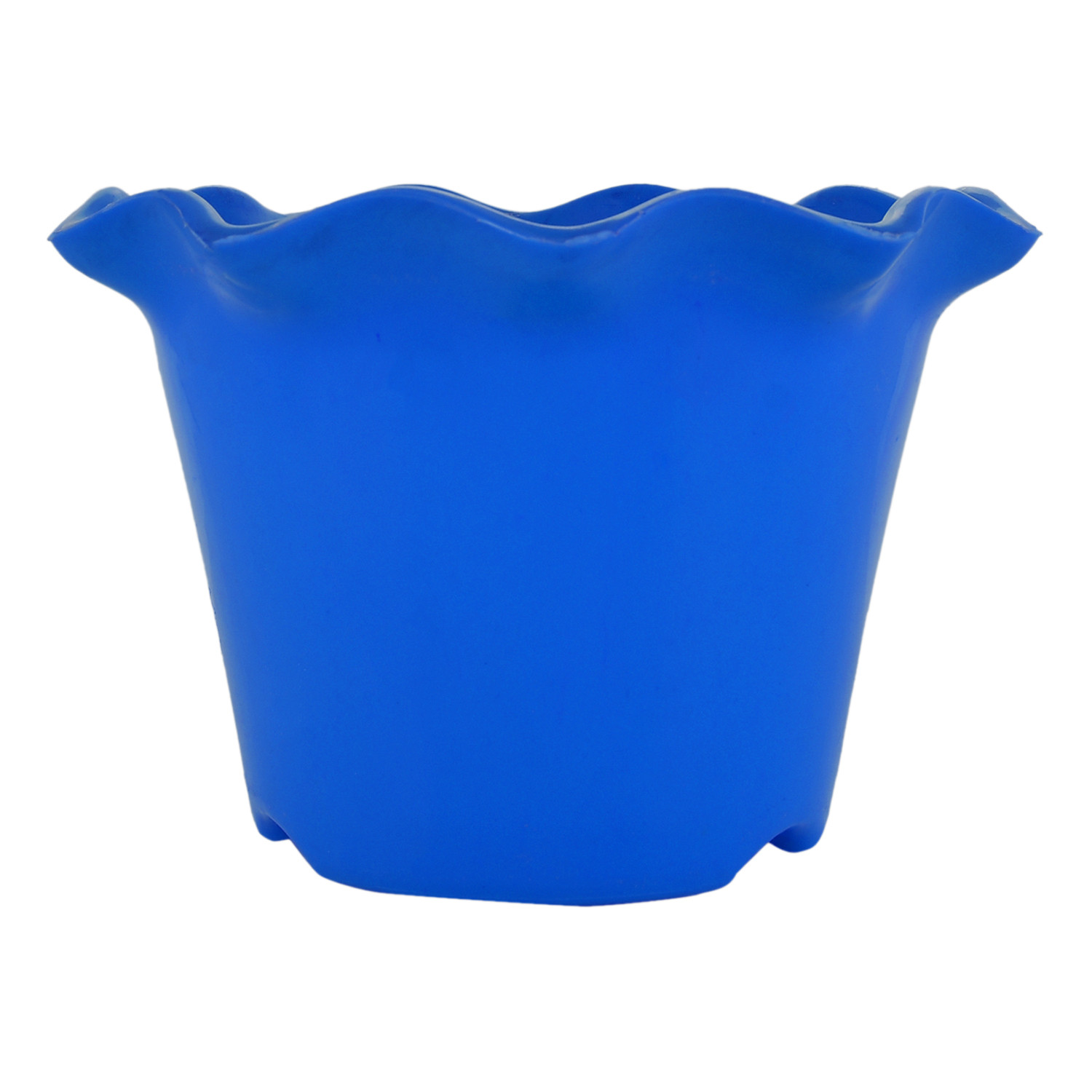 Kuber Industries Blossom Flower Pot|Durable Plastic Flower Pot|Gamla With Drain Holes for Home Décor|Balcony|Garden|8 Inch|Pack of 2 (Blue & Green)