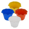 Kuber Industries Blossom Flower Pot|Durable Plastic Flower Pot|Gamla With Drain Holes for Home Décor|Balcony|Garden|8 Inch|Pack of 4 (Multicolor)