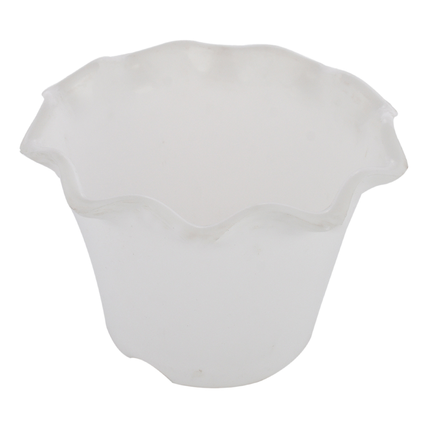 Kuber Industries Blossom Flower Pot|Durable Plastic Flower Pots|Planters for Home Décor|Garden|Living Room|Balcony (White)