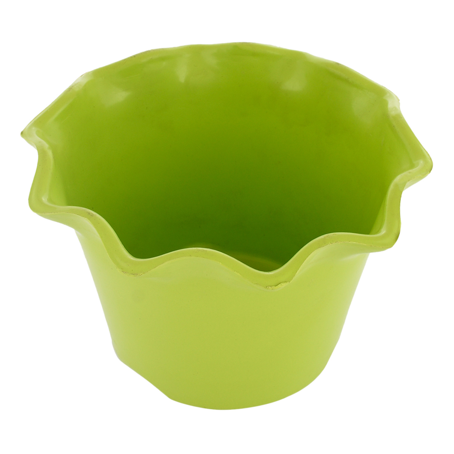 Kuber Industries Blossom Flower Pot|Durable Plastic Flower Pots|Planters for Home Décor|Garden|Living Room|Balcony (Green)