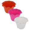 Kuber Industries Blossom Flower Pot|Durable Plastic Flower Pots|Planters for Home Décor|Garden|Living Room|Balcony|Pack of 3 (Multicolor)