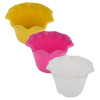 Kuber Industries Blossom Flower Pot|Durable Plastic Flower Pots|Planters for Home Décor|Garden|Living Room|Balcony|Pack of 3 (Multicolor)