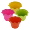 Kuber Industries Blossom Flower Pot|Durable Plastic Flower Pots|Planters for Home Décor|Garden|Living Room|Balcony|Pack of 4 (Multicolor)