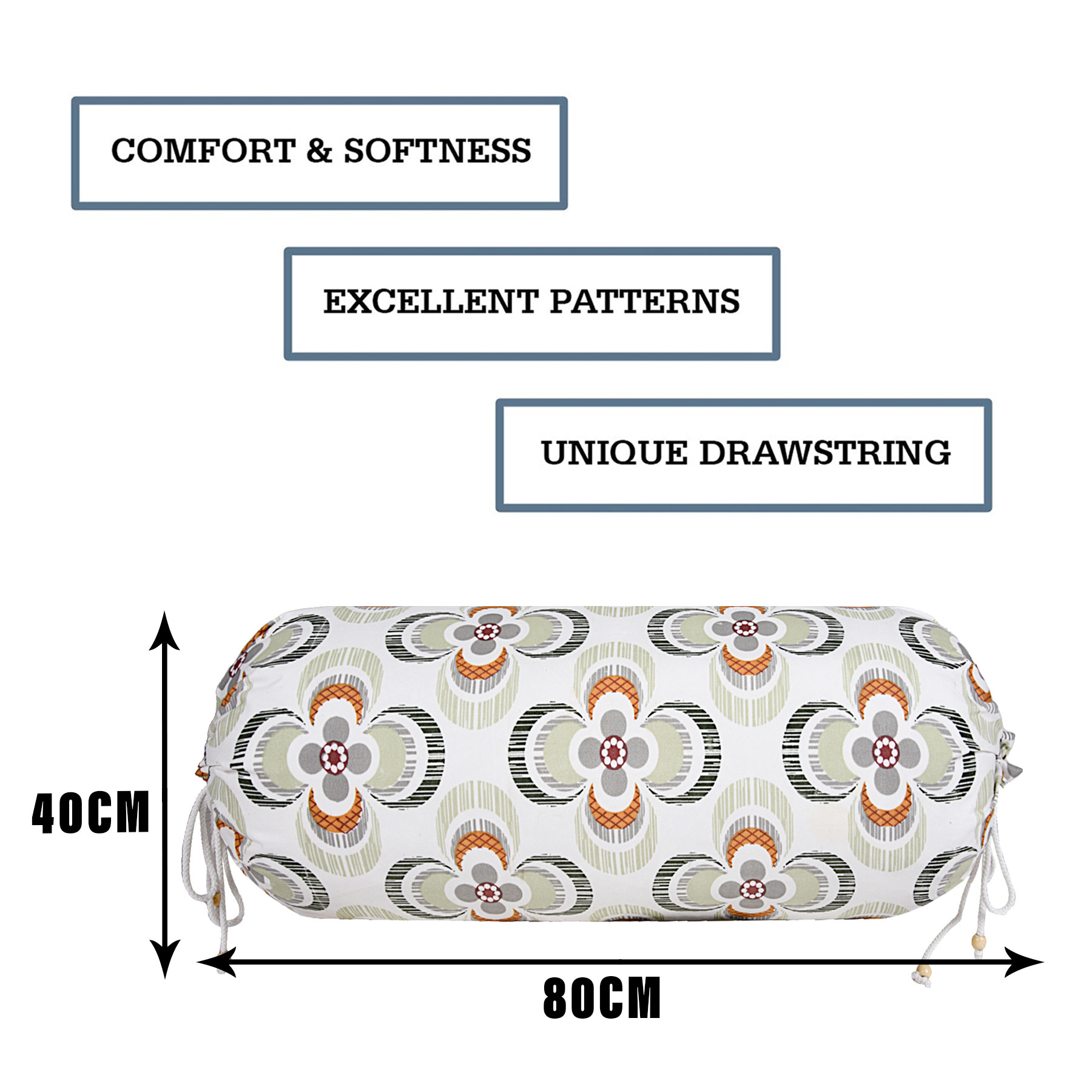 Kuber Industries Bolster Cover | Cotton Masand Pillow Cover | Diwan Round Bolster Pillow Covers | Bolster Cushion Pillow Cover Set | Roll Masand Cover for Home Decor | Pack of 4 | Multicolor