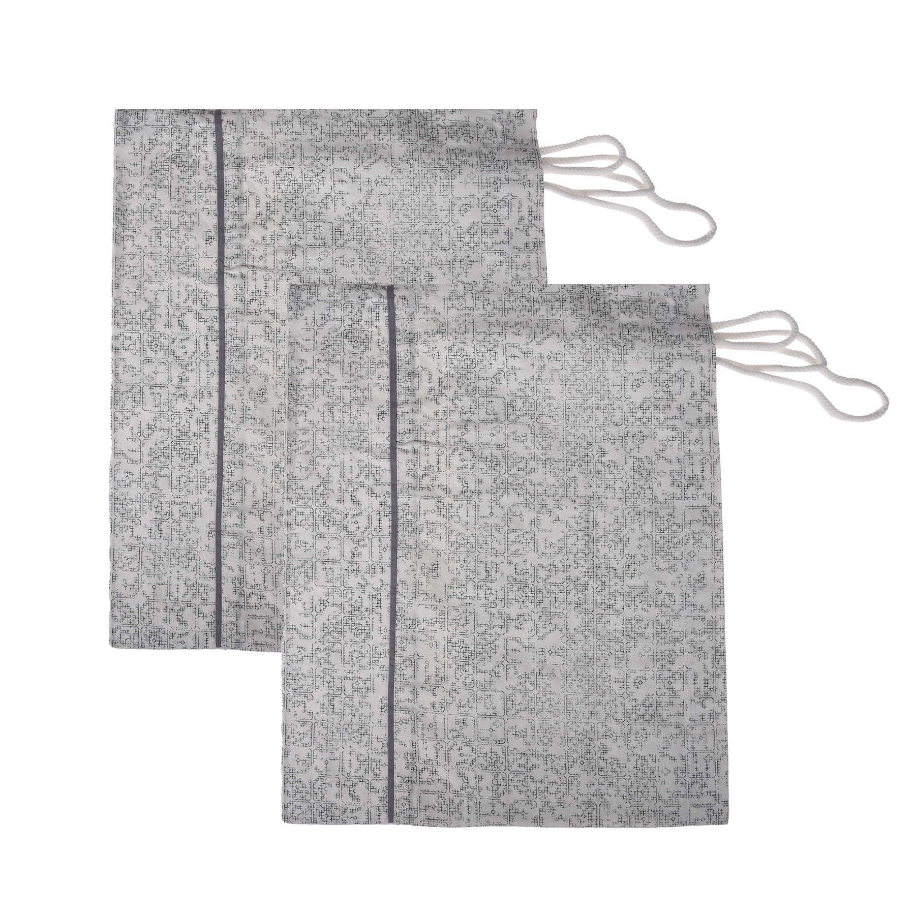 Kuber Industries Bolster Covers  Cotton Bolster Cover Set  Diwan Bolster Cover Set  Bolster Pillow Cover  Khakhi Printed Masand Cover  16x32 Inch  Pack of 2  White