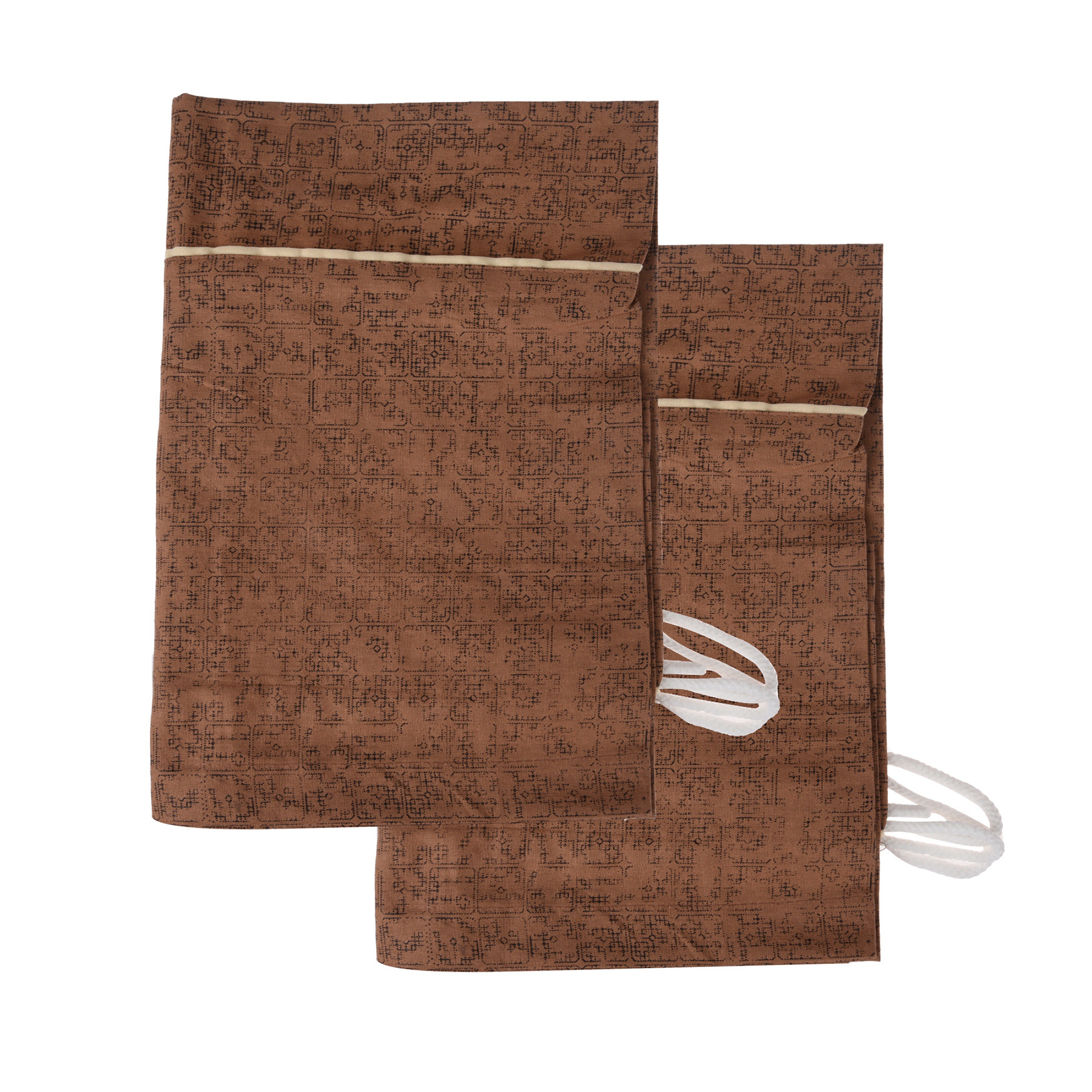 Kuber Industries Bolster Covers  Cotton Bolster Cover Set  Diwan Bolster Cover Set  Bolster Pillow Cover  Khakhi Printed Masand Cover  16x32 Inch  Pack of 2  Brown