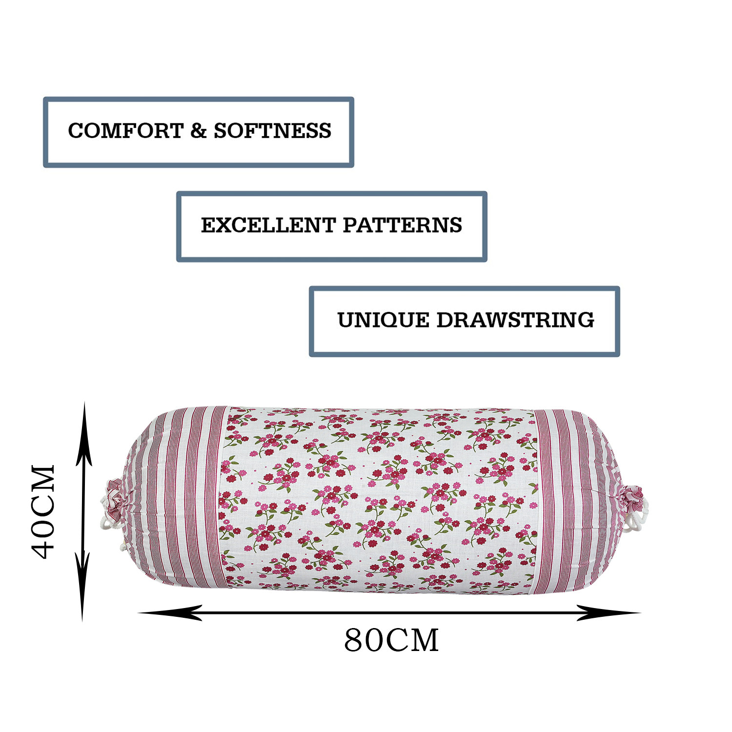Kuber Industries Bolster Covers | Cotton Bolster Cover Set | Diwan Bolster Cover Set | Bolster Pillow Cover | Flower Masand Cover | 16x32 Inch | Pack of 4 | Multi