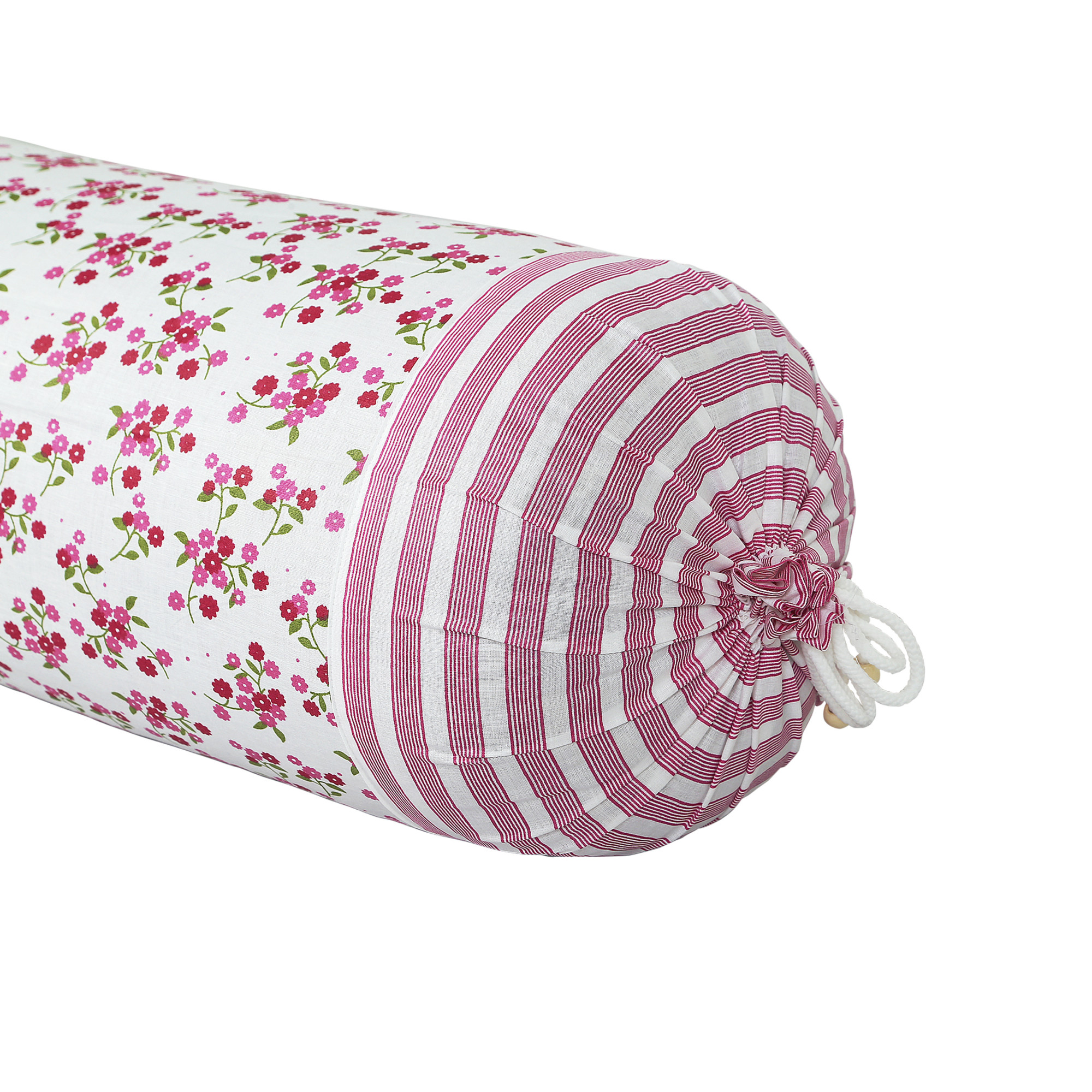 Kuber Industries Bolster Covers | Cotton Bolster Cover Set | Diwan Bolster Cover Set | Bolster Pillow Cover | Flower Masand Cover | 16x32 Inch | Pack of 4 | Multi