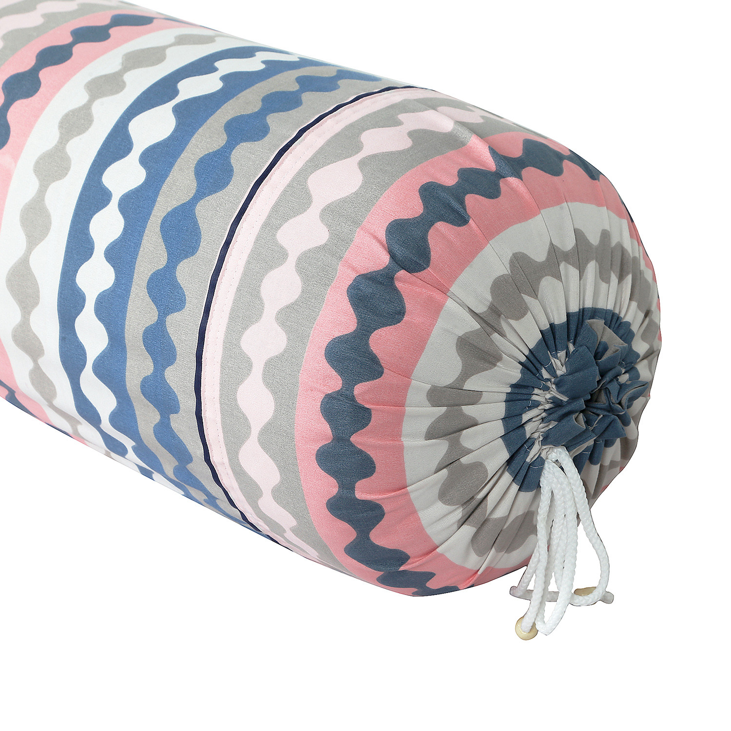 Kuber Industries Bolster Covers | Soft Cotton Bolster Cover Set | Diwan Round Bolster Pillow Covers |  Zig Zag Design Roll Masand Cover | 16x32 Inch |  Multicolor