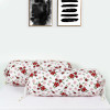Kuber Industries Bolster Covers | Soft Cotton Bolster Cover Set | Diwan Round Bolster Pillow Covers |  Maroon Flower Print Roll Masand Cover | 16x32 Inch |Pink