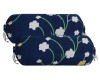 Kuber Industries Bolster Cover|Soft Cotton Bolster Cover Set|Diwan Round Bolster Pillow Covers|Luxurious Flower Print Roll Masand Cover|16x32 Inch (Blue)