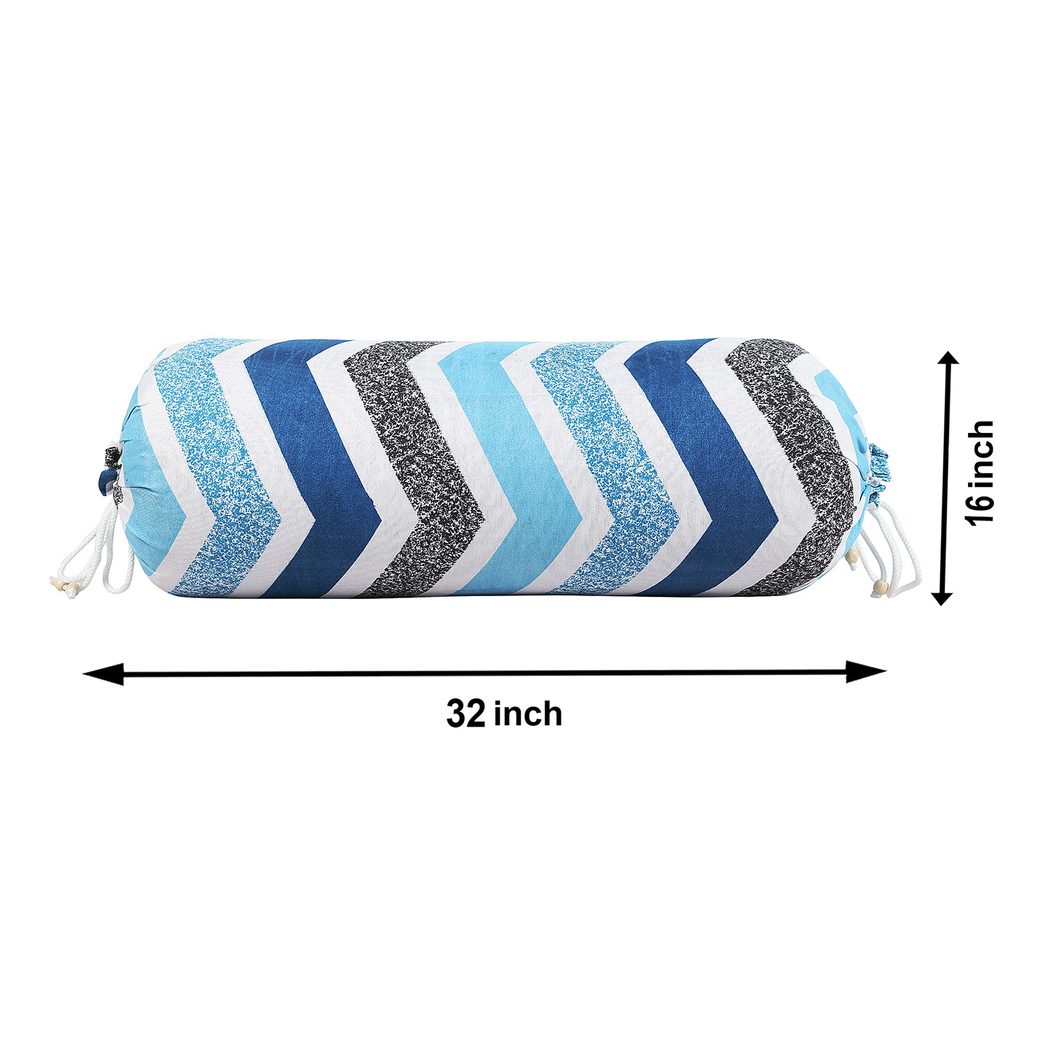 Kuber Industries Bolster Cover|Soft Cotton Bolster Cover Set|Diwan Round Bolster Pillow Covers|Luxurious Zig Zag Print Roll Masand Cover|16x32 Inch(Multi)