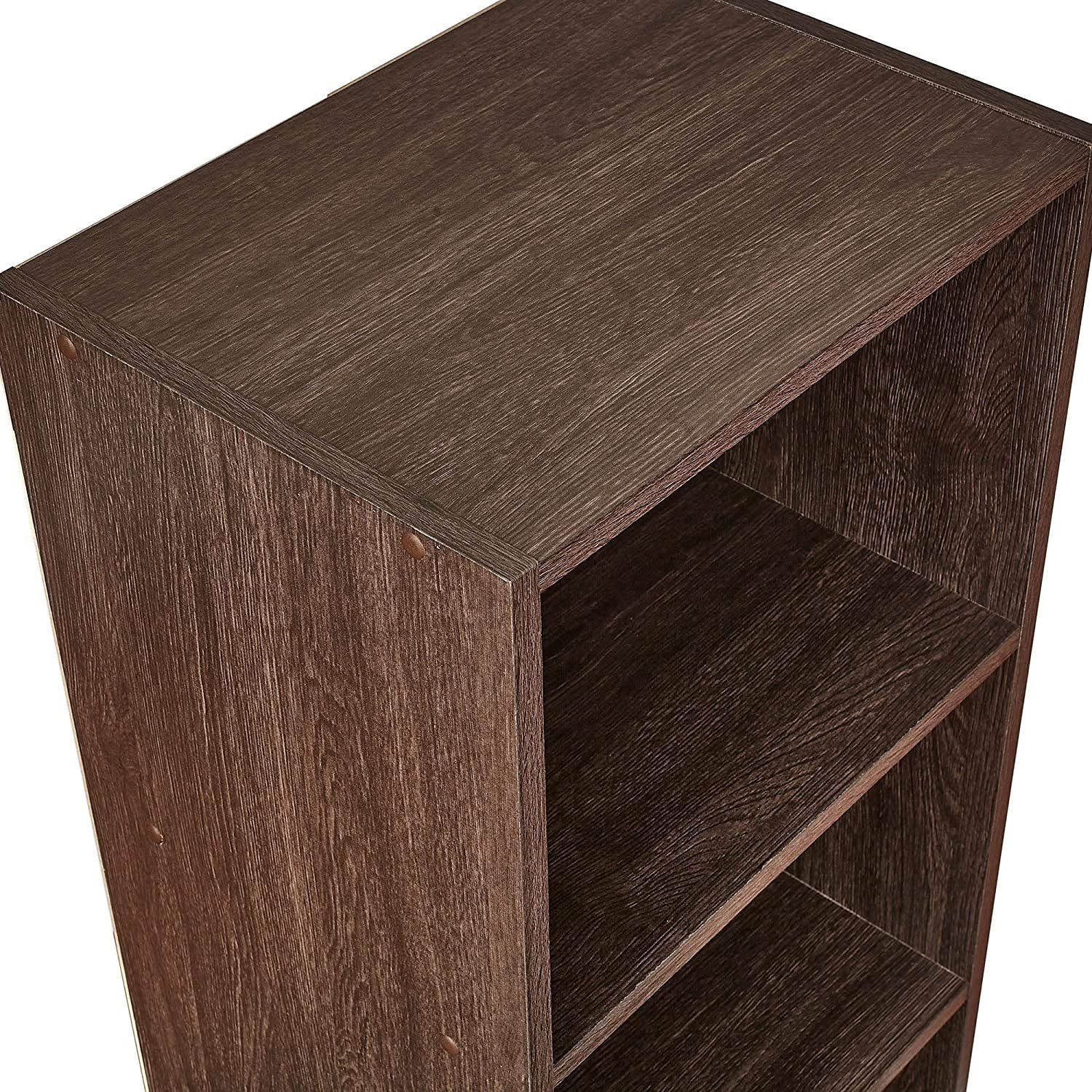 Kuber Industries Book Shelf | 3 Tier Engineered Wood Storage Shelfs | Wooden 3 Shelves Home Decor Showcase Cabinets | Storage Racks for Kitchen/Living/Study Room| 34 x 11 x 5