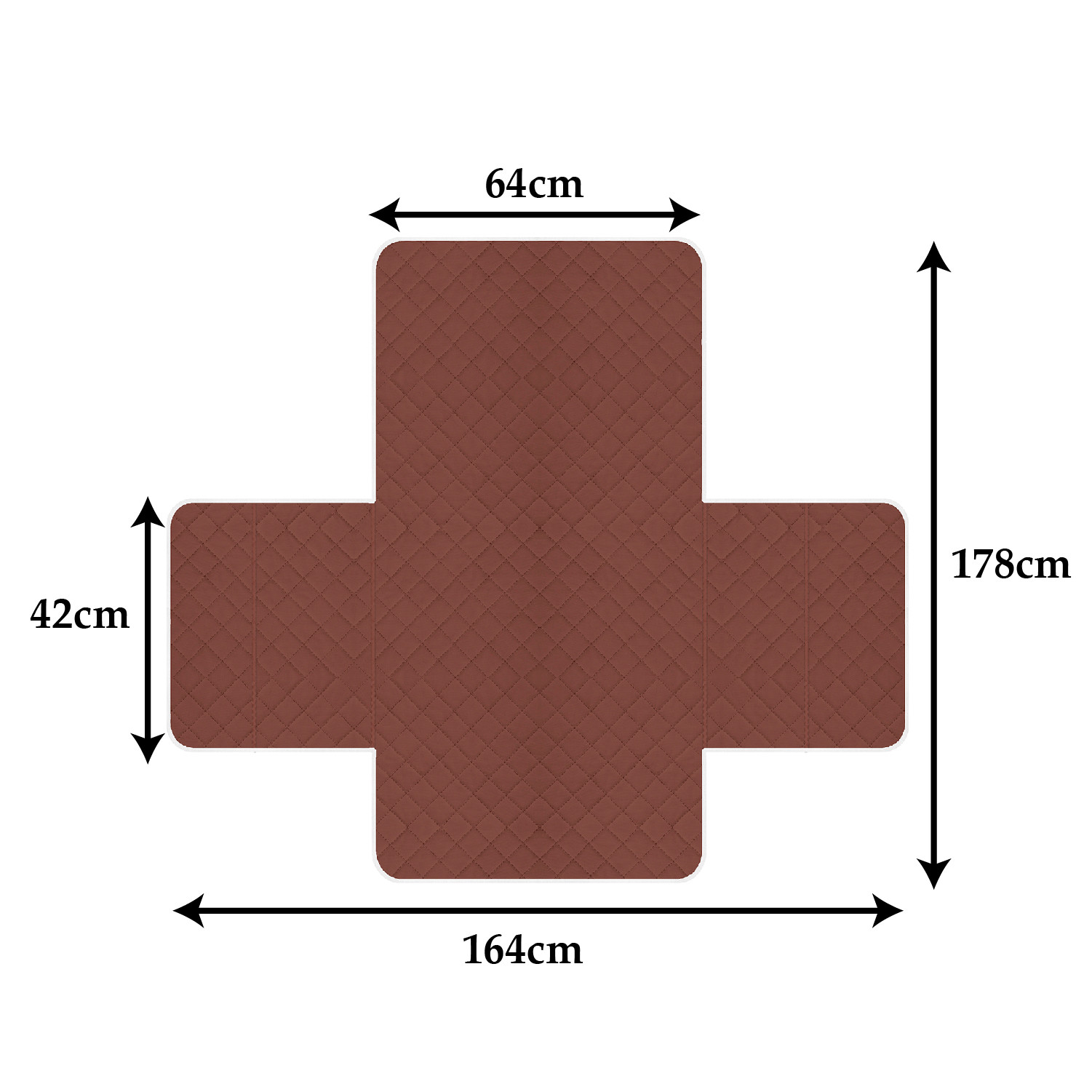 Kuber Industries Both Sided 1 Seater Sofa Cover|Polyester Check Design Couch Cover|Non-Slip Stretchy Sofa Slipcovers (Brown & Gray)