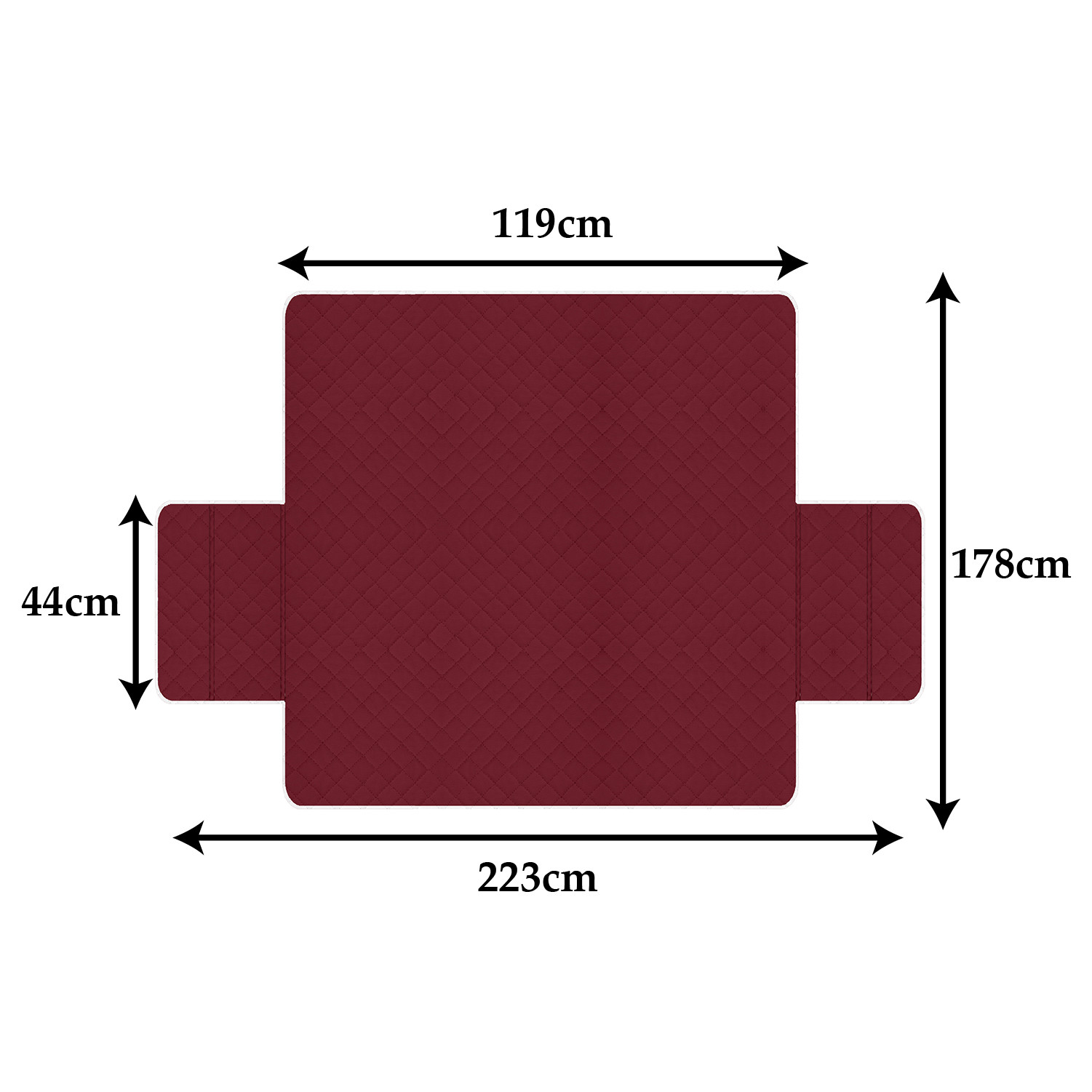Kuber Industries Both Sided 2 Seater Sofa Cover|Polyester Check Design Couch Cover|Non-Slip Stretchy Sofa Slipcovers (Maroon & Gray)