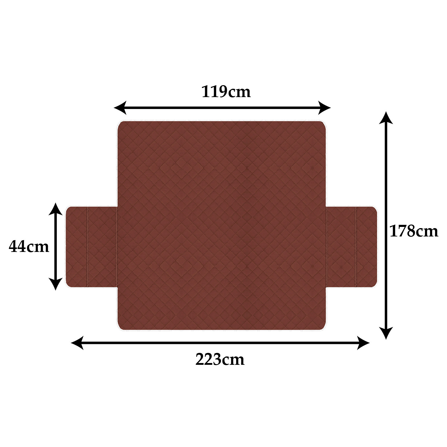 Kuber Industries Both Sided 2 Seater Sofa Cover|Polyester Check Design Couch Cover|Non-Slip Stretchy Sofa Slipcovers (Brown & Gray)
