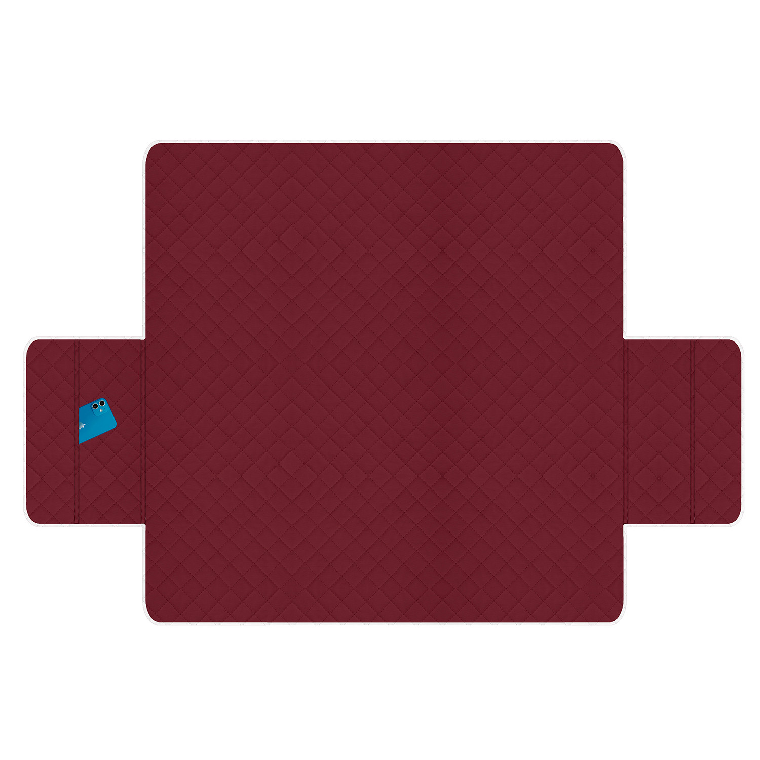 Kuber Industries Both Sided 2+1 Seater Sofa Cover|Polyester Check Design Couch Cover|Non-Slip Stretchy Sofa Slipcovers (Maroon & Gray)
