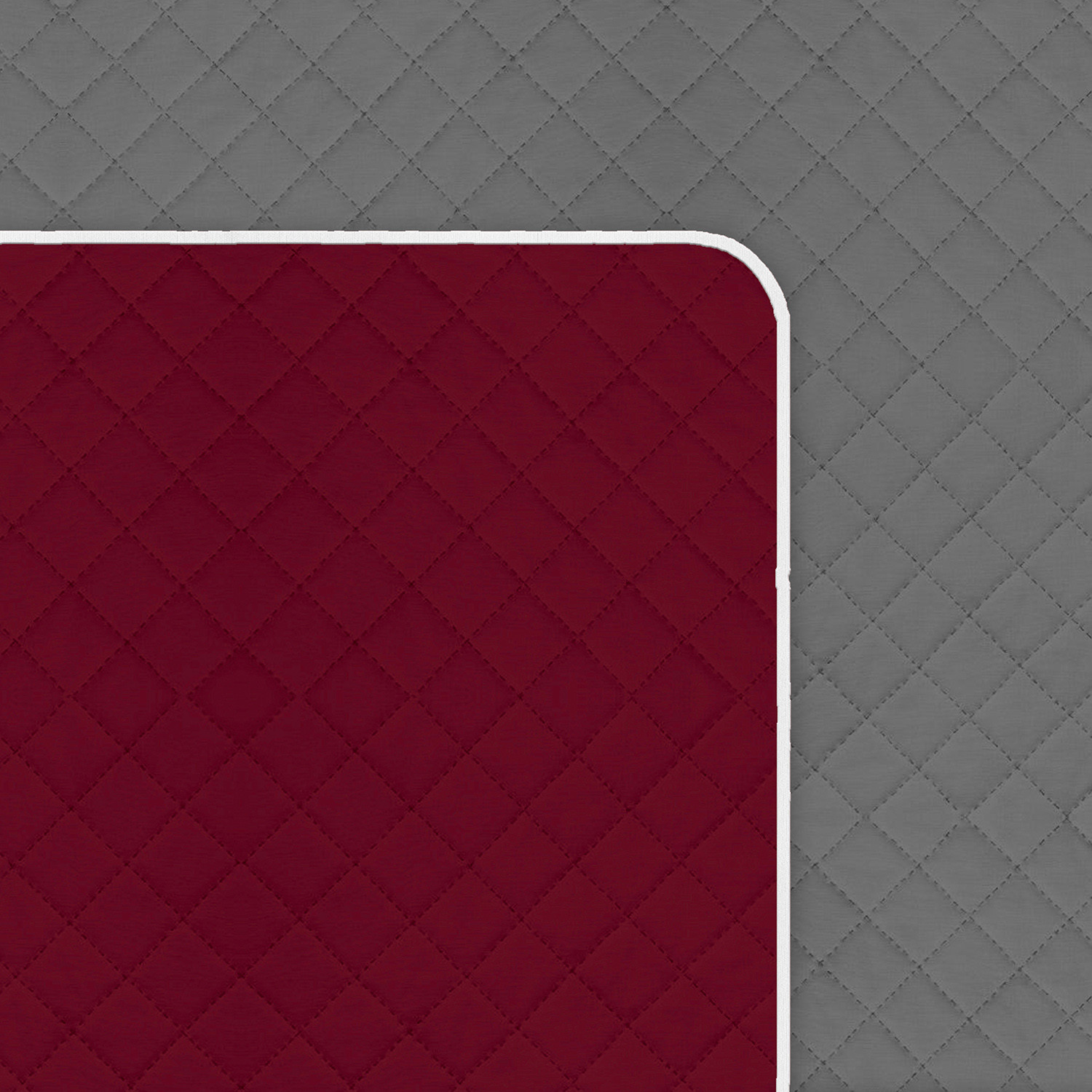 Kuber Industries Both Sided 2+1 Seater Sofa Cover|Polyester Check Design Couch Cover|Non-Slip Stretchy Sofa Slipcovers (Maroon & Gray)