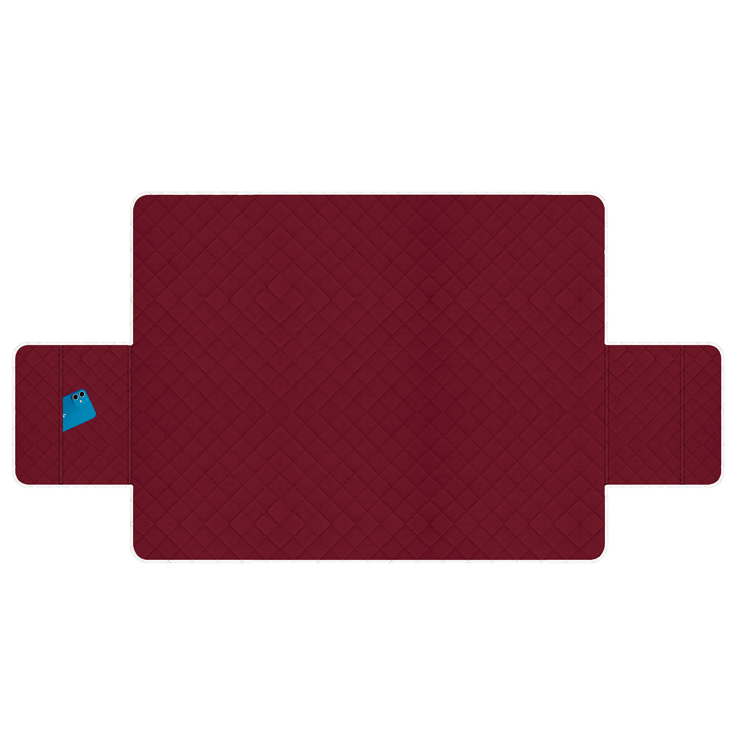 Kuber Industries Both Sided 3 Seater Sofa Cover|Polyester Check Design Couch Cover|Non-Slip Stretchy Sofa Slipcovers (Maroon & Gray)
