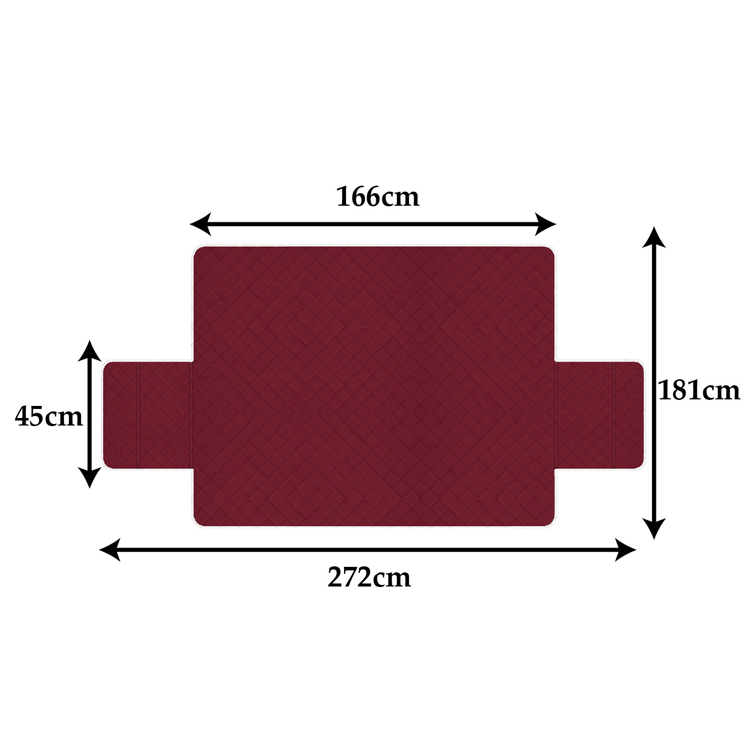 Kuber Industries Both Sided 3 Seater Sofa Cover|Polyester Check Design Couch Cover|Non-Slip Stretchy Sofa Slipcovers (Maroon & Gray)