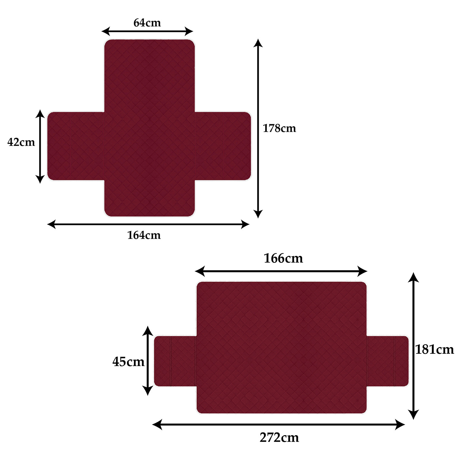 Kuber Industries Both Sided 3+1 Seater Sofa Cover|Polyester Check Design Couch Cover|Non-Slip Stretchy Sofa Slipcovers (Maroon & Gray)