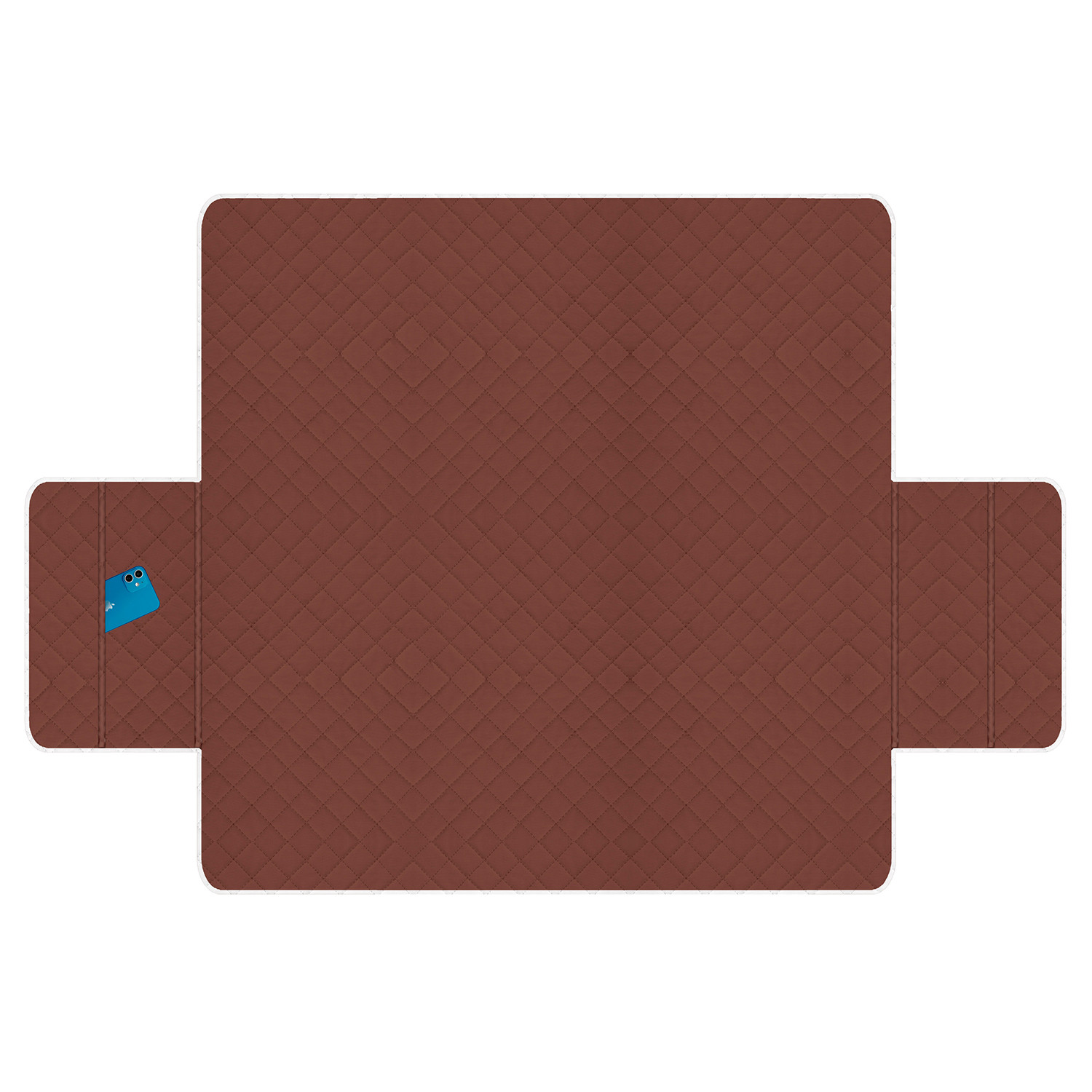 Kuber Industries Both Sided 3+1 Seater Sofa Cover|Polyester Check Design Couch Cover|Non-Slip Stretchy Sofa Slipcovers (Brown & Gray)