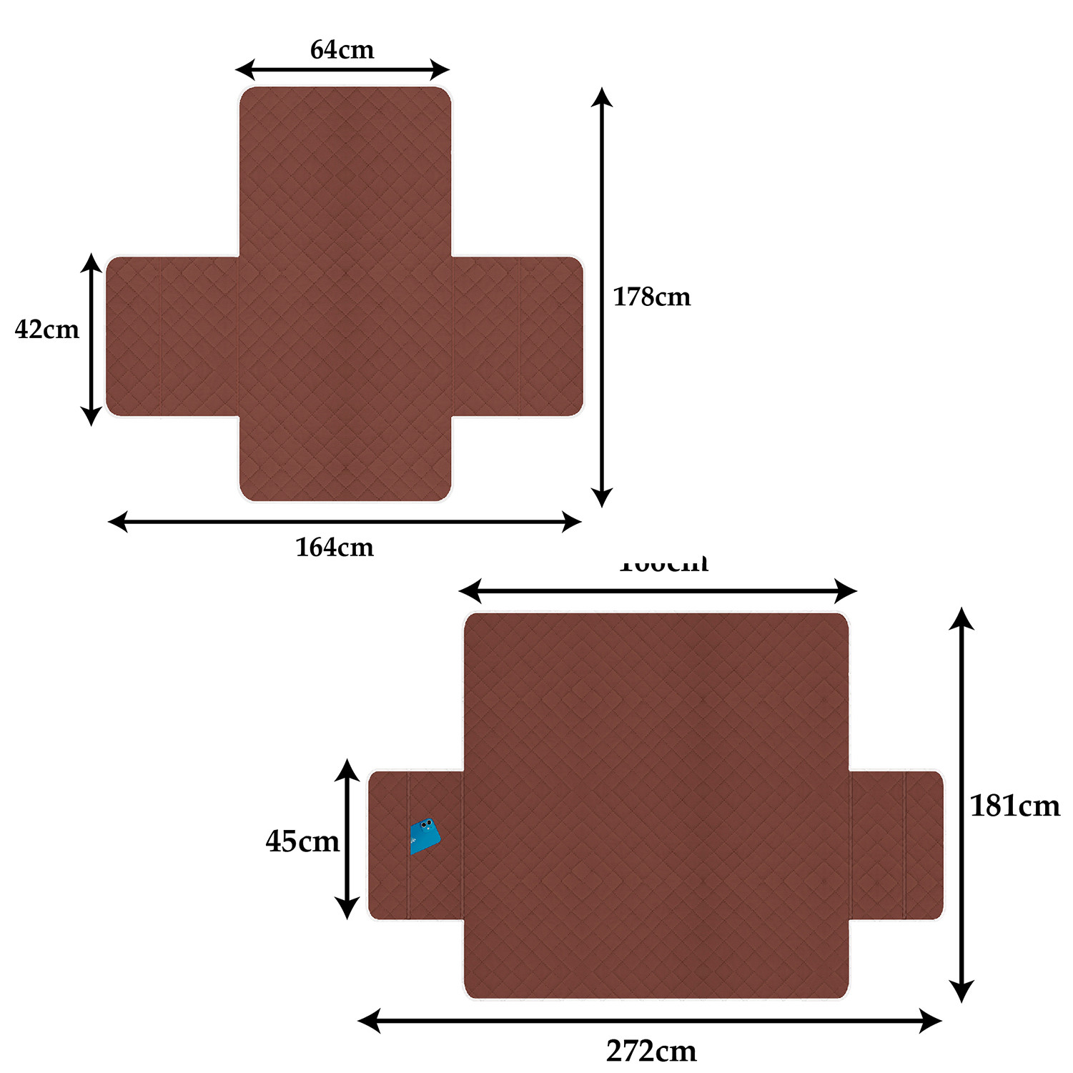 Kuber Industries Both Sided 3+1 Seater Sofa Cover|Polyester Check Design Couch Cover|Non-Slip Stretchy Sofa Slipcovers (Brown & Gray)
