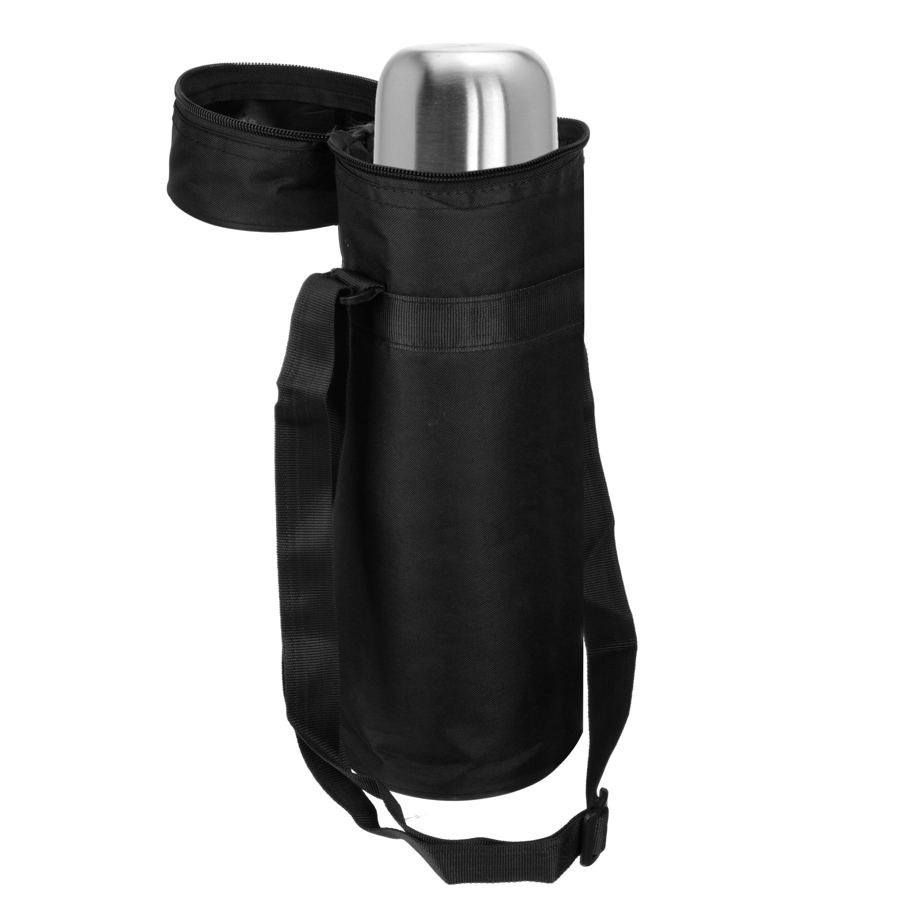 Kuber Industries Bottle Bag  Travel Water Bottle Bag  Bottle Protector Bag  Water Bottle Carrier Bag  Bottle Carry Bag  Adjustable Strap  Zipper Closure  1 LTR  Black
