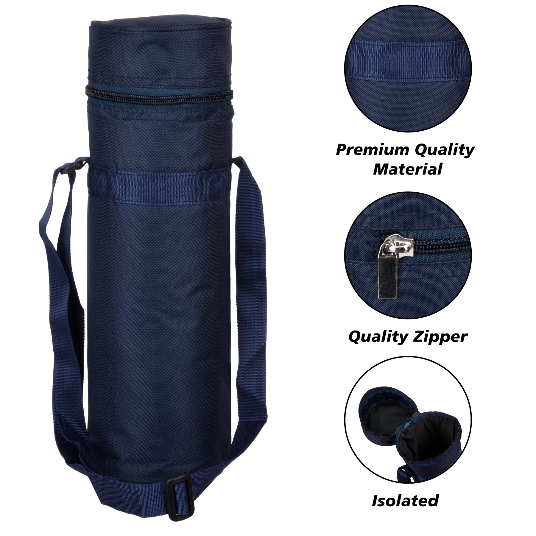 Kuber Industries Bottle Bag | Travel Water Bottle Bag | Bottle Protector Bag | Water Bottle Carrier Bag | Bottle Carry Bag | Adjustable Strap & Zipper Closure | 1 LTR | Pack of 2 | Multi