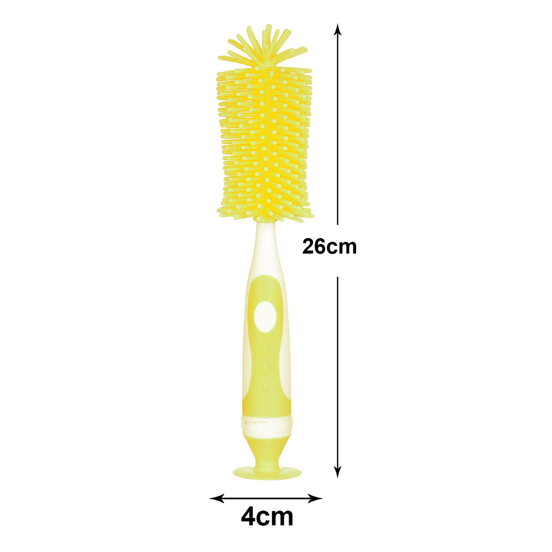 Kuber Industries Bottle Brush | Long Handle Bottle Brush | Silicone Bottle Cleaner Brush Set | Baby Feeding Bottle Cleaning Brush | Nipple Cleaner with Suction Base | Pack of 2 | Multicolor