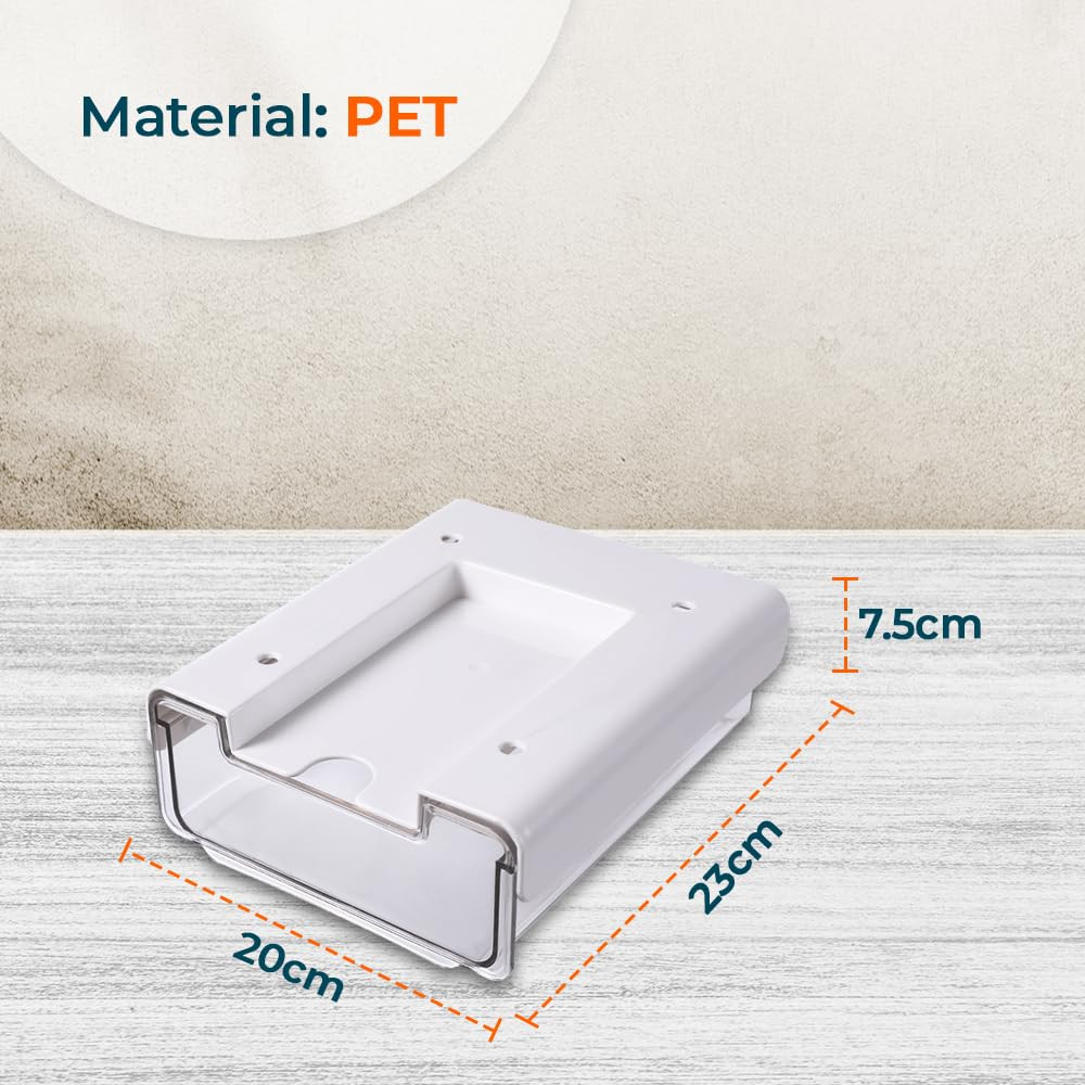 Kuber Industries Bottom Layer Large Drawer Storage Box|Plastic Cabinet Box For Storage|White