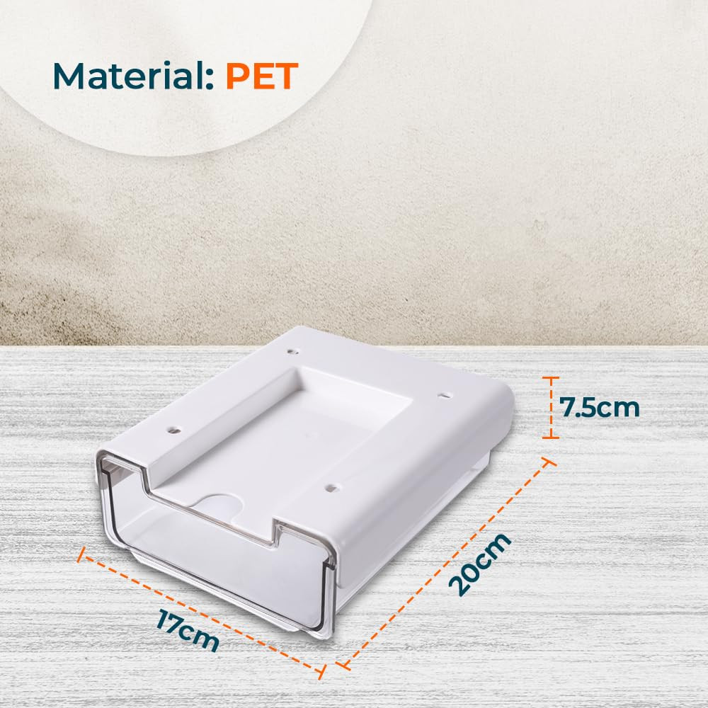 Kuber Industries Bottom Layer Small Drawer Storage Box|Plastic Cabinet Box For Storage|White