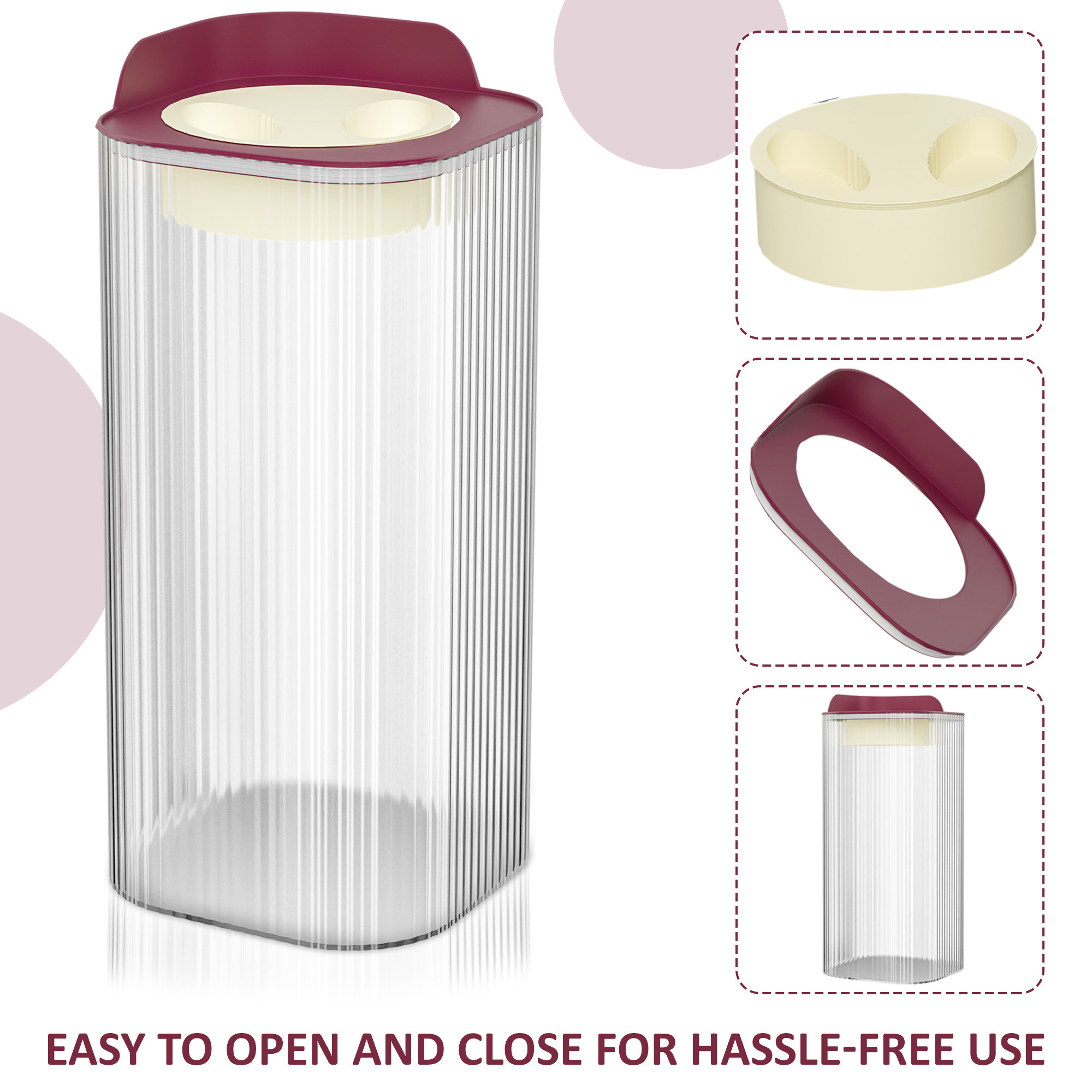 Kuber Industries BPA Free 1400 ML Plastic Airtight Jar Containers for Kitchen Storage Set of 3  Cereals Pulses Dry Fruits and Snacks Box Container  Kitchen Accessories Items for Home  Brown