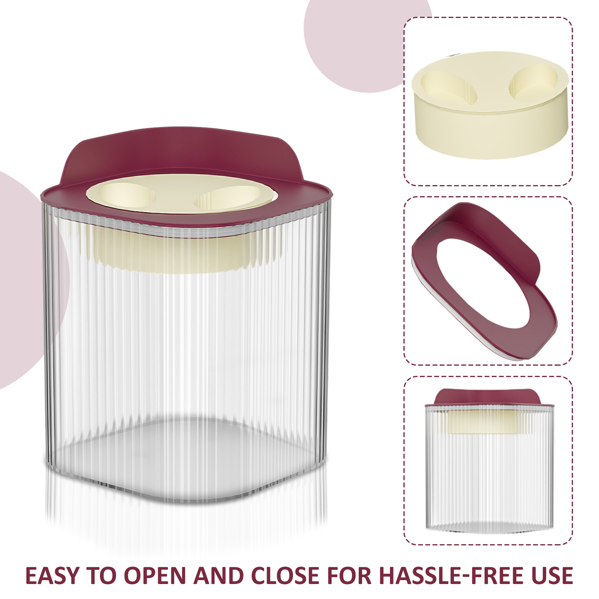 Kuber Industries BPA Free 800 ML Plastic Airtight Jar Containers for Kitchen Storage Set of 3  Cereals Pulses Dry Fruits and Snacks Box Container  Kitchen Accessories Items for Home  Brown