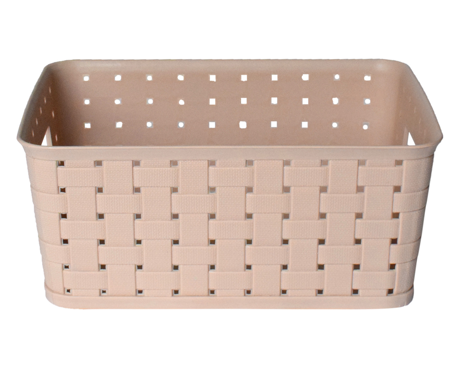 Kuber Industries BPA Free Attractive Design Multipurpose Large Trendy Storage Basket With Lid|Material-Plastic|Color-Light Brown