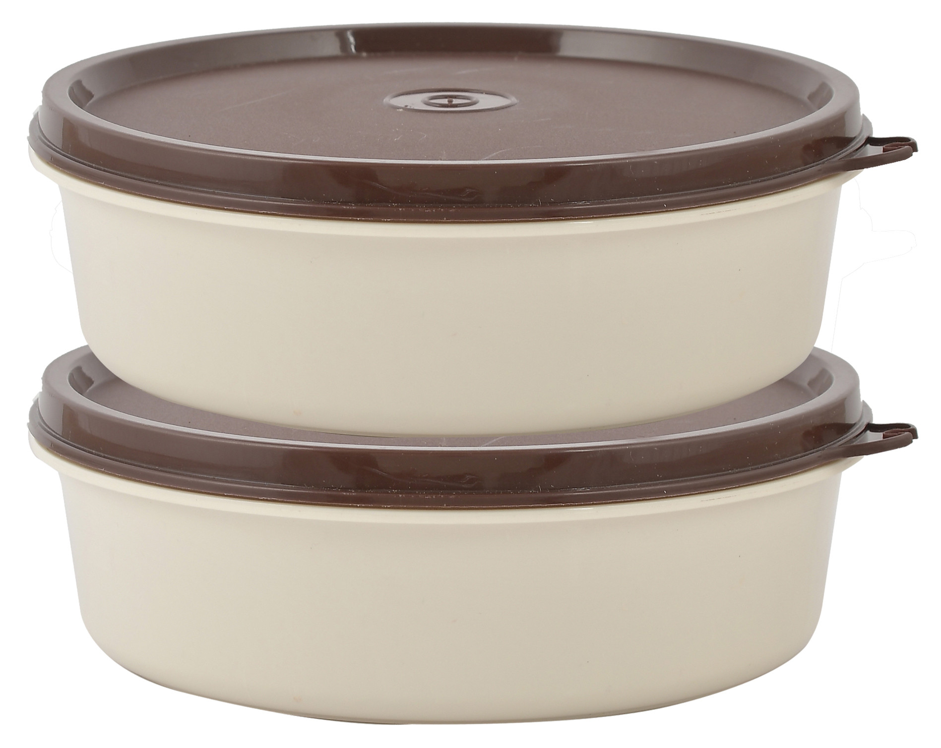 Kuber Industries BPA Free Food Grade Microwave Safe Inner Steel Lunch Container, 800ml (Cream & Brown)-HS42KUBMART25135