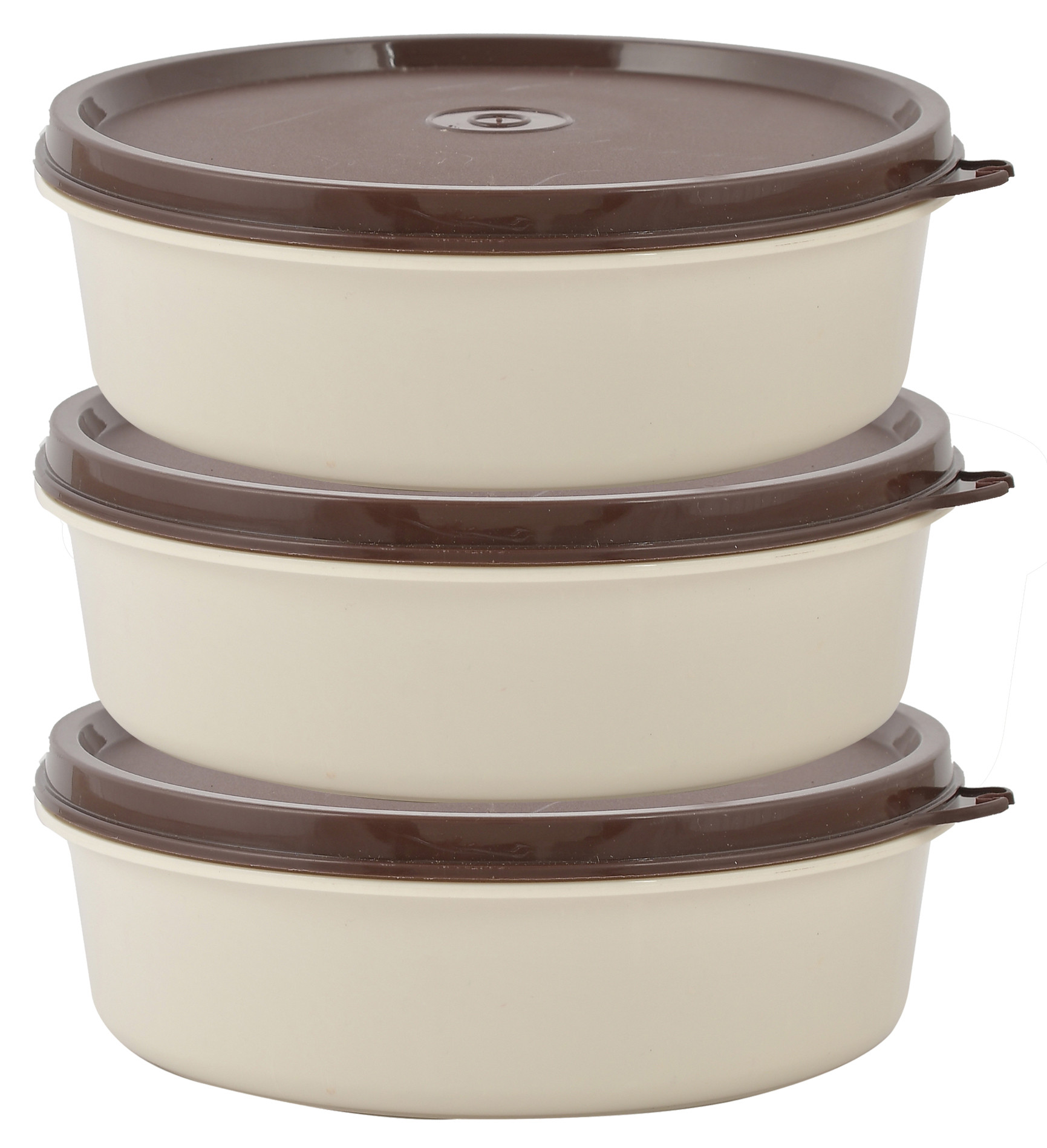 Kuber Industries BPA Free Food Grade Microwave Safe Inner Steel Lunch Container, 800ml (Cream & Brown)-HS42KUBMART25135