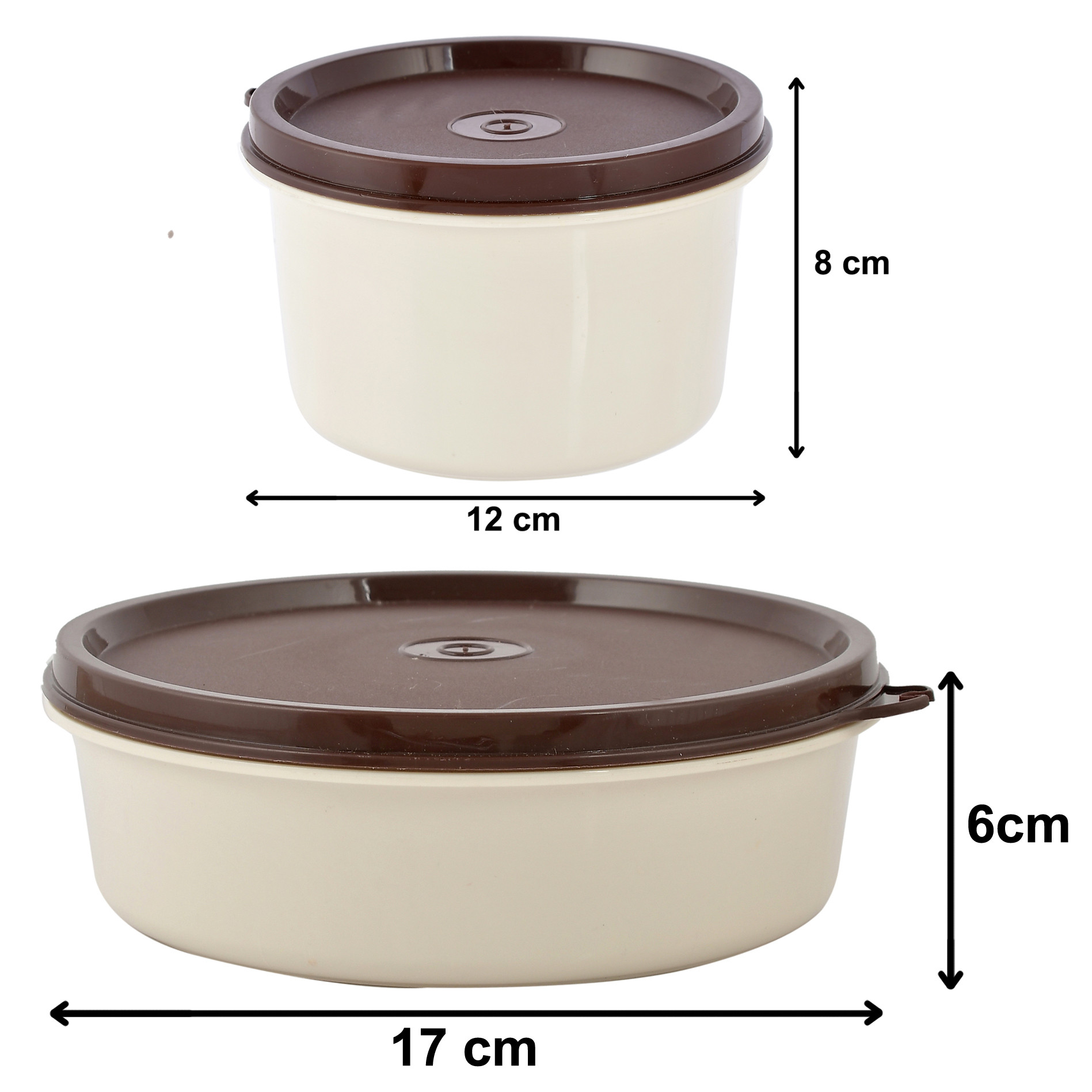 Kuber Industries BPA Free Food Grade Microwave Safe Inner Steel Lunch Containers Set, Set of 2 (Cream & Brown)-HS42KUBMART25141