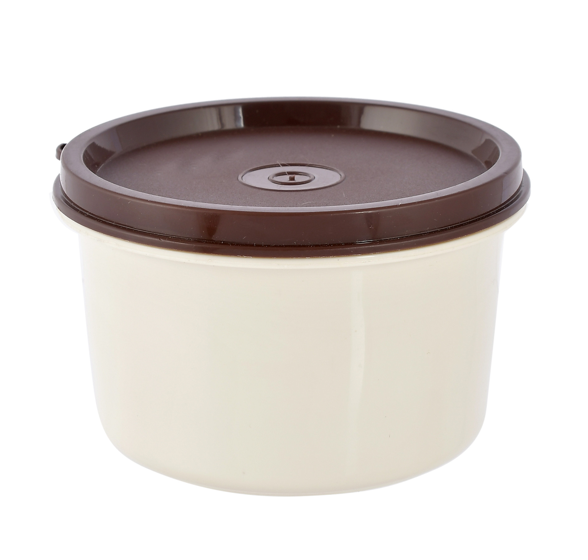 Kuber Industries BPA Free Food Grade Microwave Safe Small Inner Steel Lunch Container, 500ml (Cream & Brown)-HS42KUBMART25129