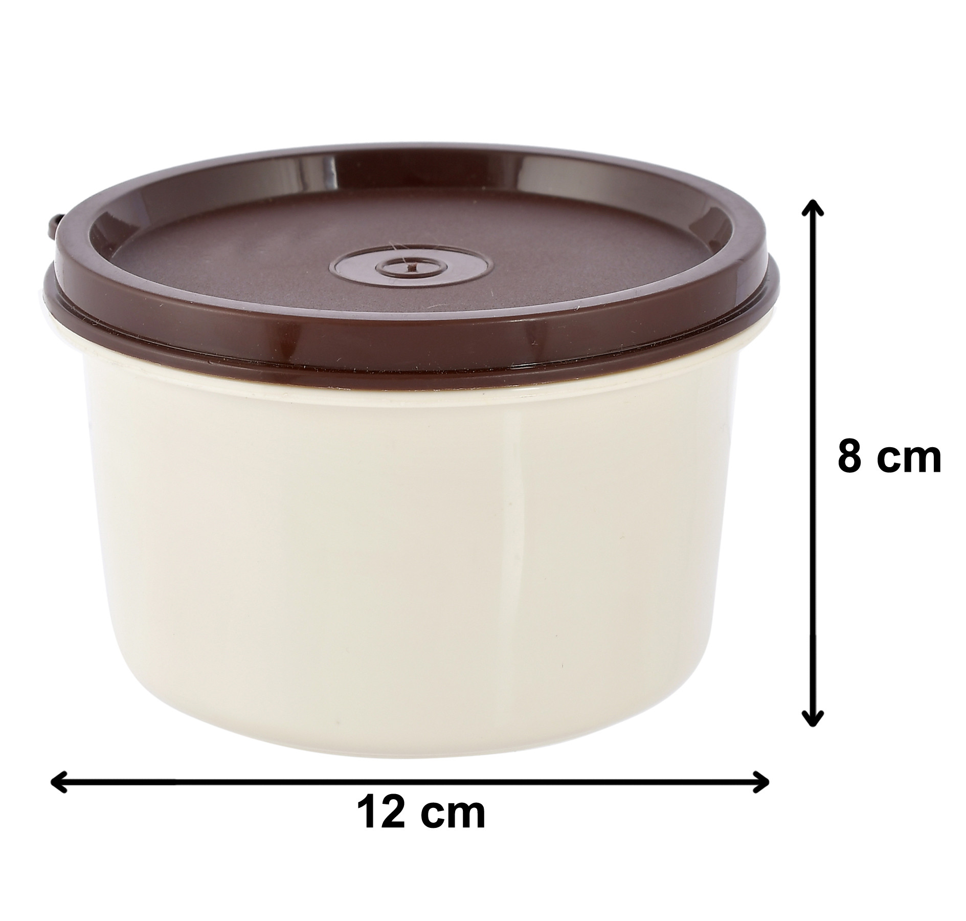 Kuber Industries BPA Free Food Grade Microwave Safe Small Inner Steel Lunch Container, 500ml (Cream & Brown)-HS42KUBMART25129