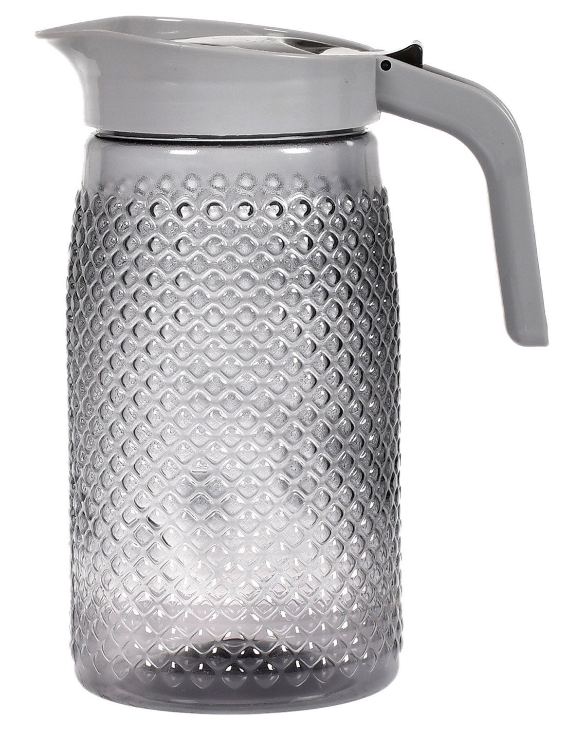 Kuber Industries BPA Free Leak Proof Unbreakable Plastic Water Jug with 6 Tumblers Drinkware Set (Grey)-45KM051