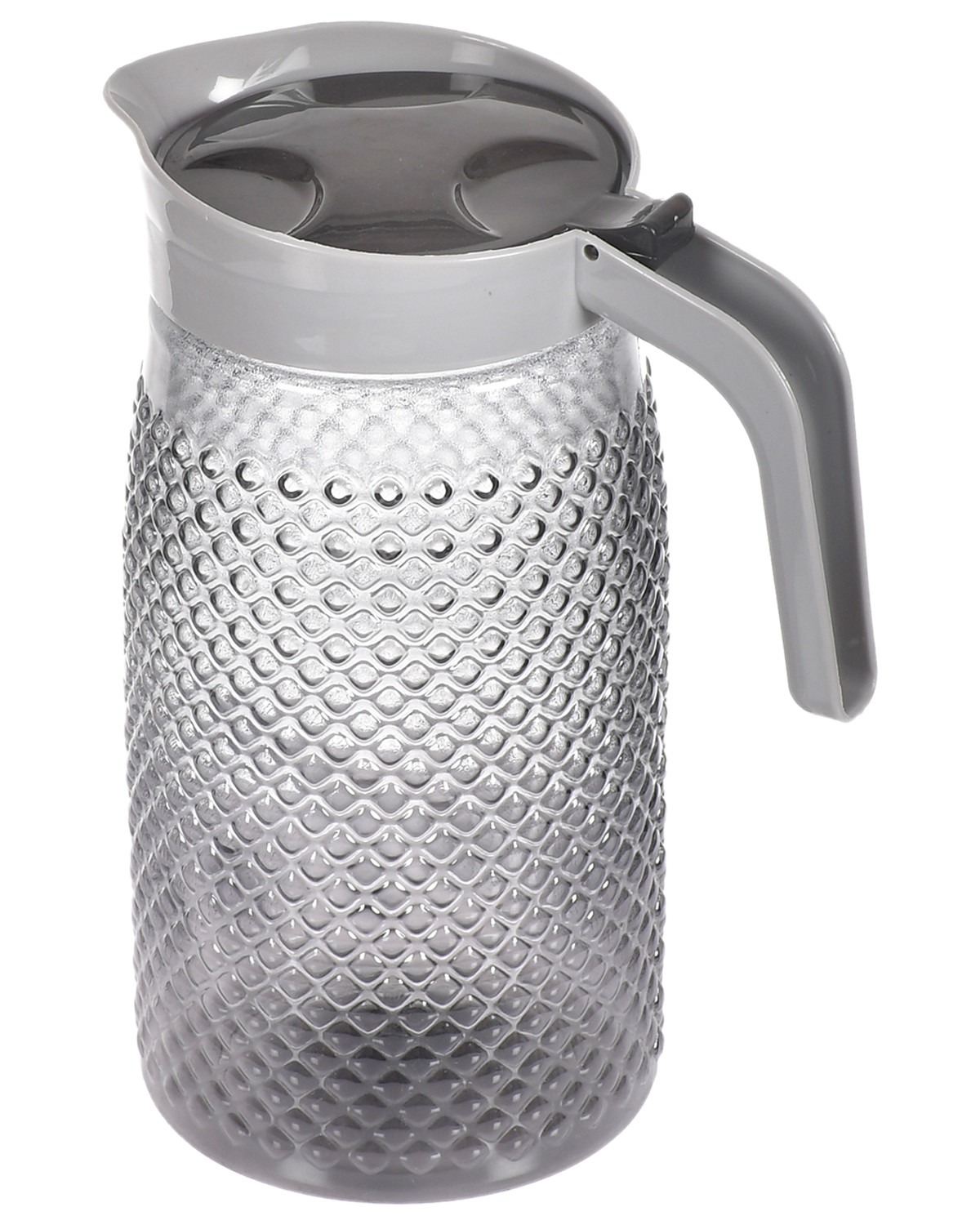 Kuber Industries BPA Free Leak Proof Unbreakable Plastic Water Jug with 6 Tumblers Drinkware Set (Grey)-45KM051