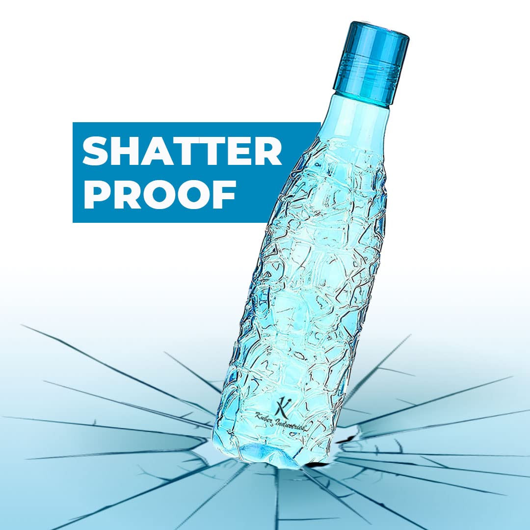 Kuber Industries BPA-Free Plastic Water Bottle | Leak Proof, Firm Grip,100% Food Grade Plastic Bottles | Unbreakable, Freezer Proof, Fridge Water Bottle | Pack of 6 - Blue