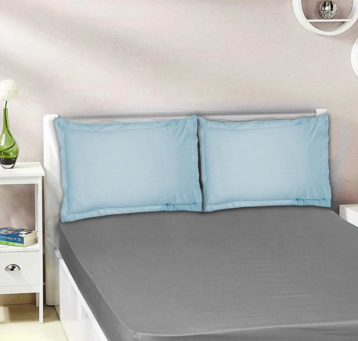 Kuber Industries Breathable & Soft Cotton Pillow Cover For Sofa, Couch, Bed - 29x20 Inch,(Blue)