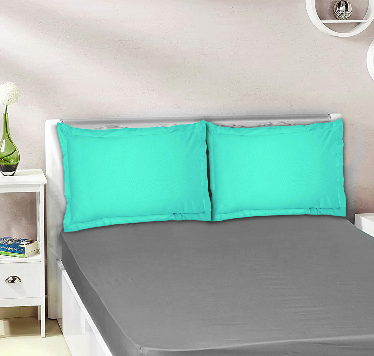 Kuber Industries Breathable & Soft Cotton Pillow Cover For Sofa, Couch, Bed - 29x20 Inch,(Green)