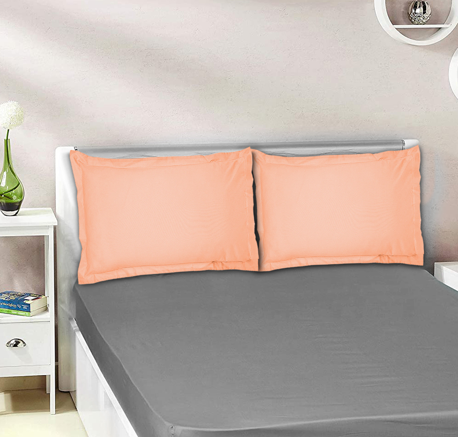 Kuber Industries Breathable & Soft Cotton Pillow Cover For Sofa, Couch, Bed - 29x20 Inch,(Peach)