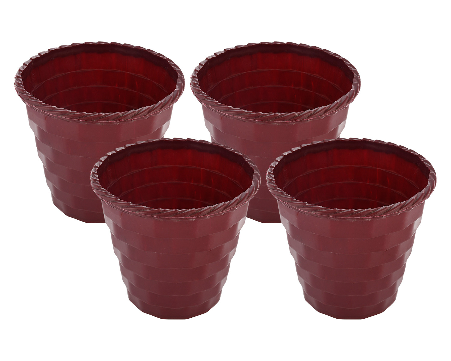 Kuber Industries Brick Flower Pot|Durable Plastic Flower Pots|Planters for Home Décor|Garden|Living Room|Balcony|8 Inch|(Maroon)