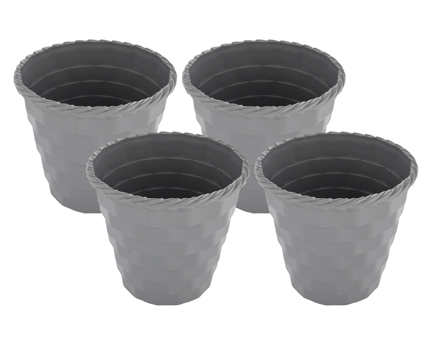 Kuber Industries Brick Flower Pot|Durable Plastic Flower Pots|Planters for Home Décor|Garden|Living Room|Balcony|8 Inch (Grey)