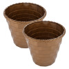 Kuber Industries Brick Flower Pot|Durable Plastic Flower Pots|Planters for Home Décor|Garden|Living Room|Balcony|8 Inch (Golden)