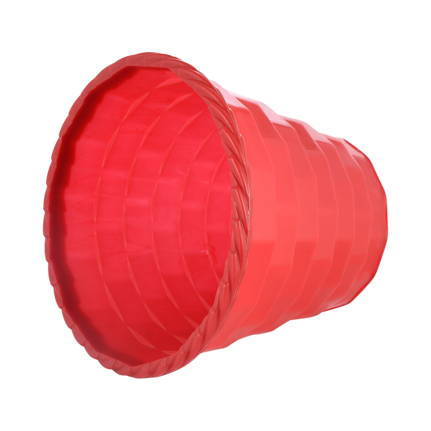 Kuber Industries Brick Flower Pot|Durable Plastic Flower Pots|Planters for Home Décor|Garden|Living Room|Balcony|8 Inch|Pack of 2 (Red & Orange)